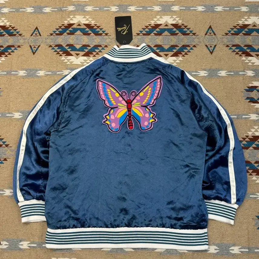 [BUNJANG] Needles Acetate Satin Award Jacket Blue / [M] 니들스 아세테이트 사틴 어워드 자켓 블루