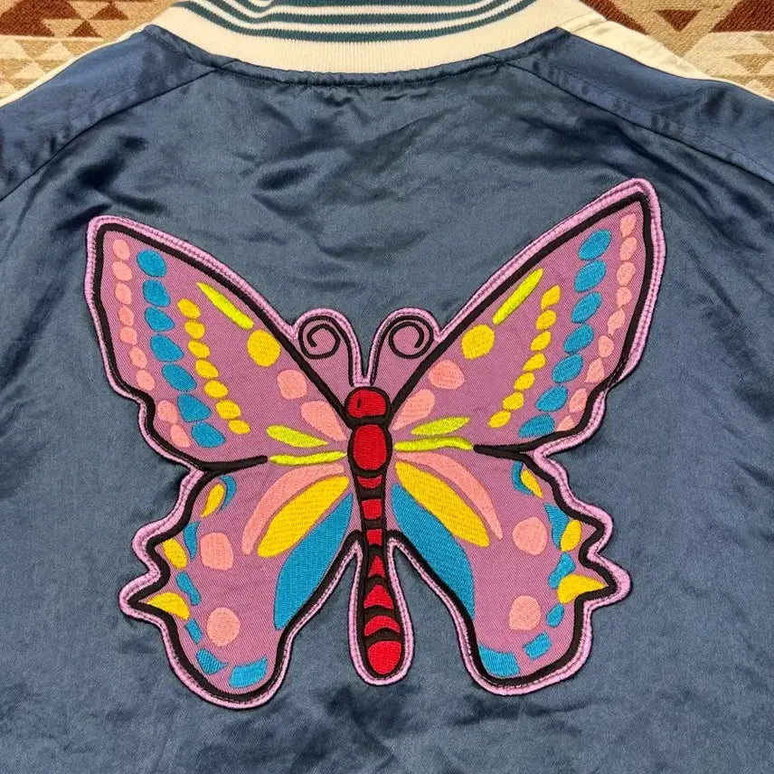[BUNJANG] Needles Acetate Satin Award Jacket Blue / [M] 니들스 아세테이트 사틴 어워드 자켓 블루