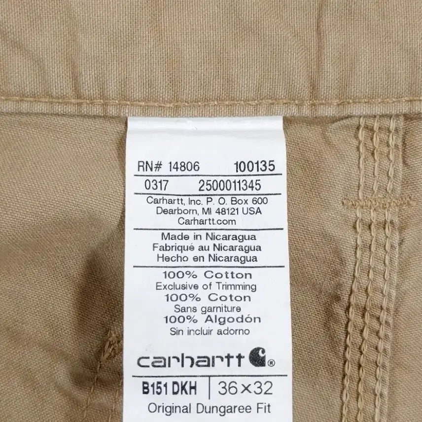 [BUNJANG] Carhartt B151 Carpenter Work Pants / 칼하트 B151 카펜터 워크팬츠 36인치 W36 L32