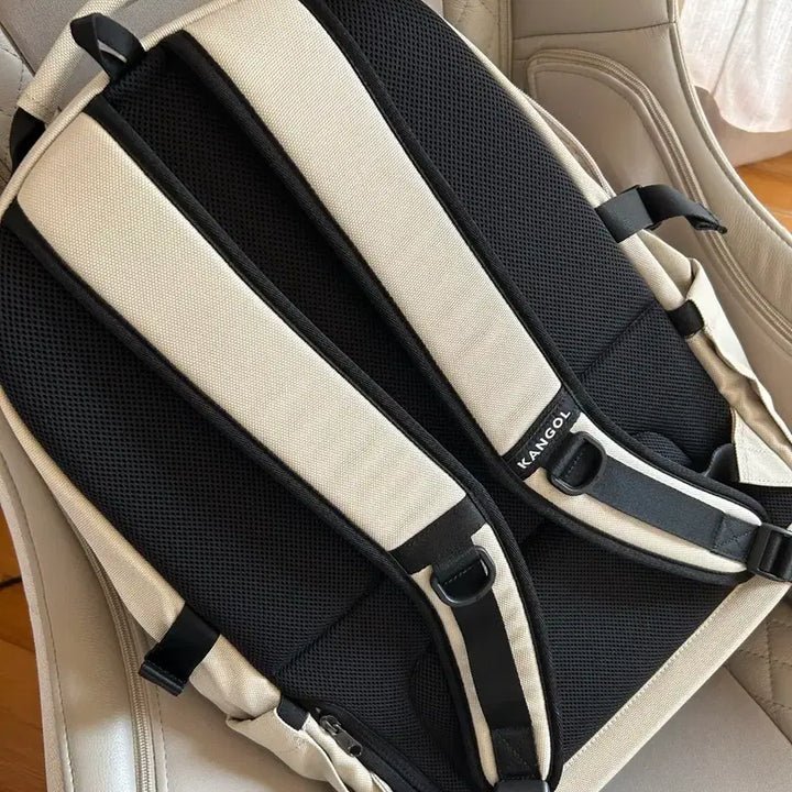 [BUNJANG] Kangol Beige Backpack with Mini Pouch / 캉골 베이지 백팩 + 미니 파우치