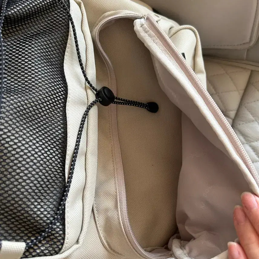 [BUNJANG] Kangol Beige Backpack with Mini Pouch / 캉골 베이지 백팩 + 미니 파우치