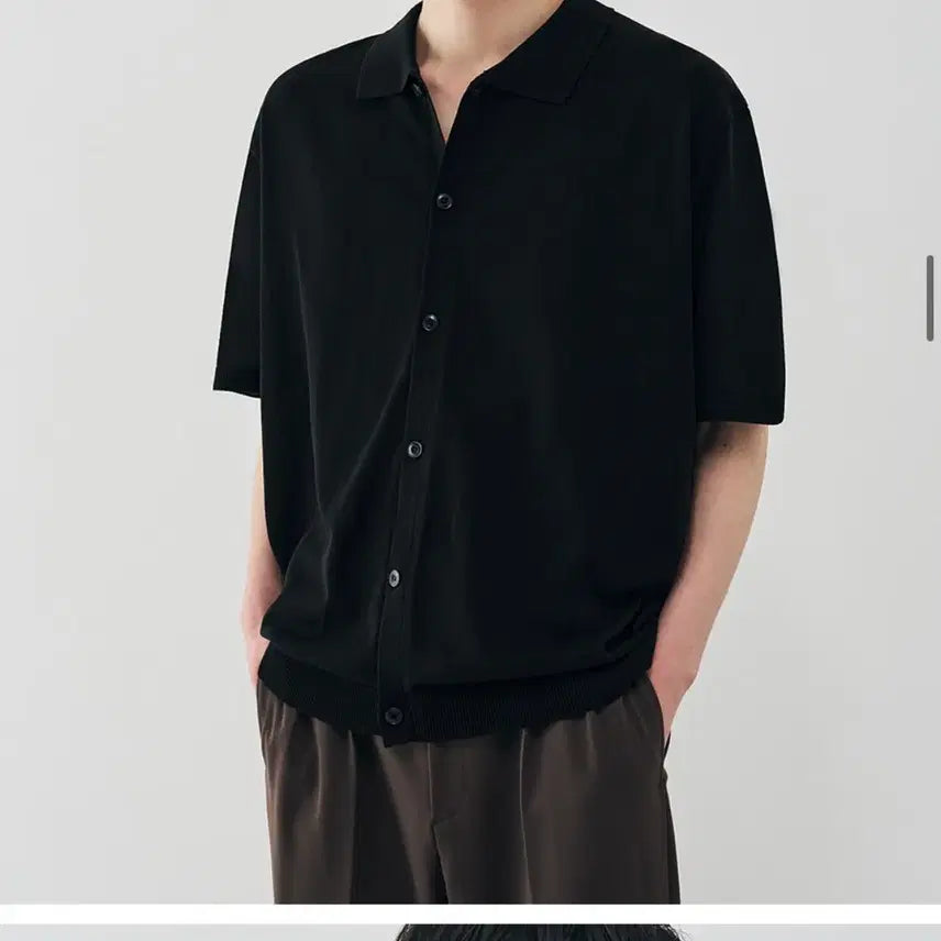 [BUNJANG] Drawfit Airy Collar Half Knit Cardigan / 드로우핏 에어리 카라 하프 니트 가디건