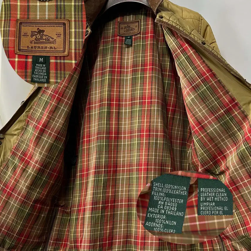 [BUNJANG] Polo Ralph Lauren Suede Plaid Quilted Hunting Jacket / 폴로 랄프로렌 스웨이드 플레이드 퀼팅 카코트 헌팅 자켓