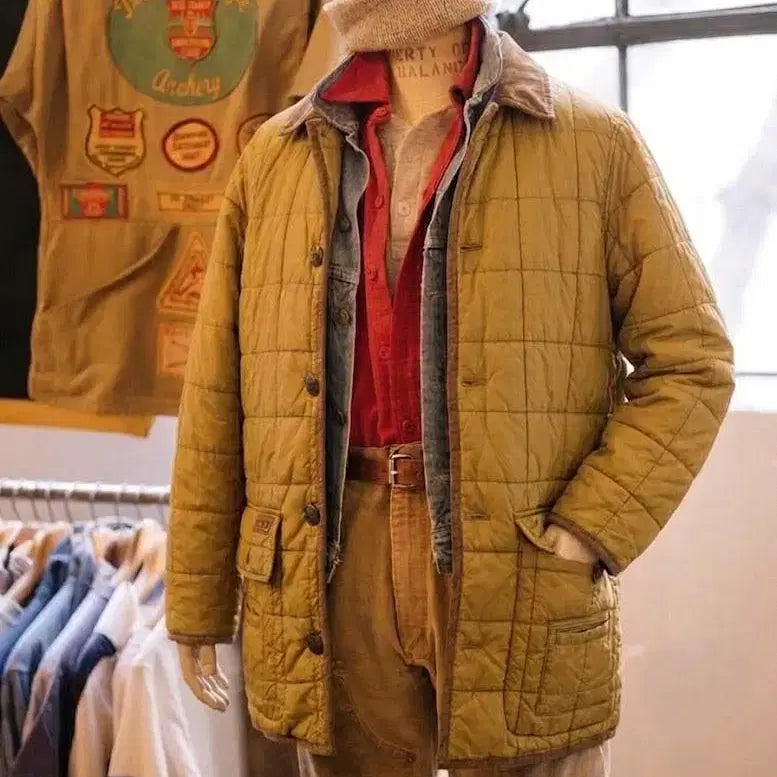 [BUNJANG] Polo Ralph Lauren Suede Plaid Quilted Hunting Jacket / 폴로 랄프로렌 스웨이드 플레이드 퀼팅 카코트 헌팅 자켓