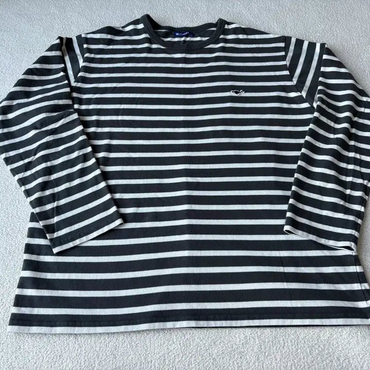 [BUNJANG] Needles Stripe Long Sleeve T-Shirt (Charcoal) / [5] 네이더스 스트라이프 긴팔티(차콜)