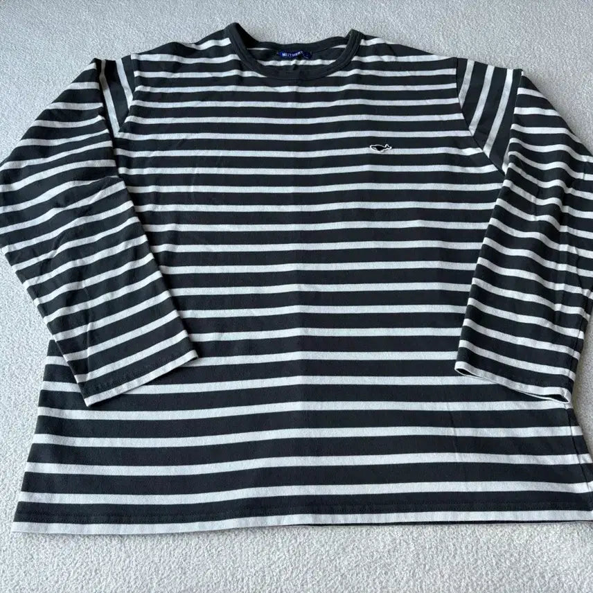 [BUNJANG] Needles Stripe Long Sleeve T-Shirt (Charcoal) / [5] 네이더스 스트라이프 긴팔티(차콜)