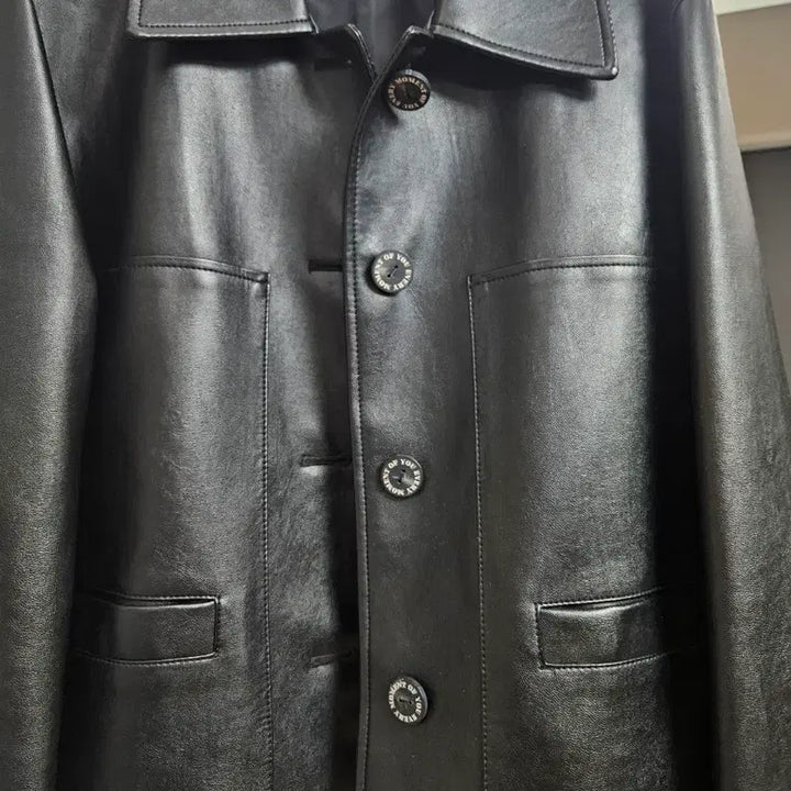 [BUNJANG] CC Collect Faux Leather Jacket / CC collect 블랙 인조 가죽 페이크레더 자켓