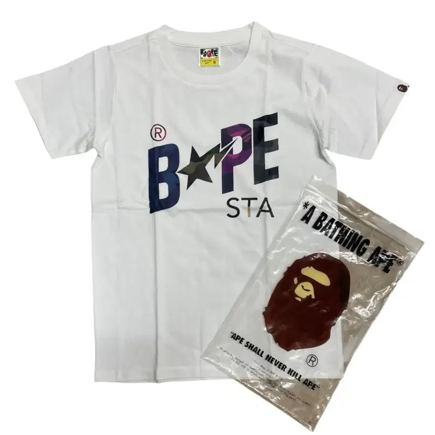 [SOLD OUT] 정품 베이프 스타 로고 멀티 컬러 반팔 티셔츠 새상품