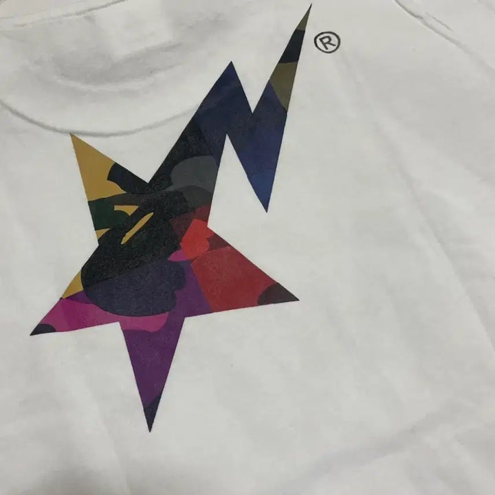 [SOLD OUT] 정품 베이프 스타 로고 멀티 컬러 반팔 티셔츠 새상품