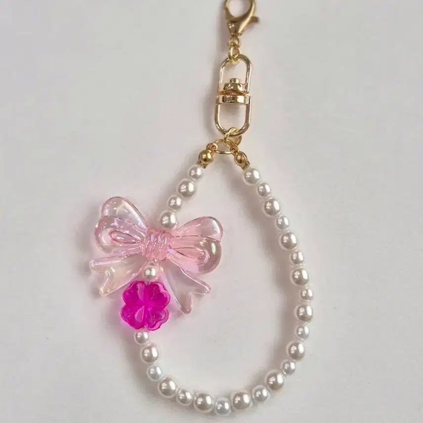 [BUNJANG] Handmade Ribbon Pearl Keychain Bag Charm / 귀여운 리본 진주 키링 / 가방 키링 / 핸드메이드