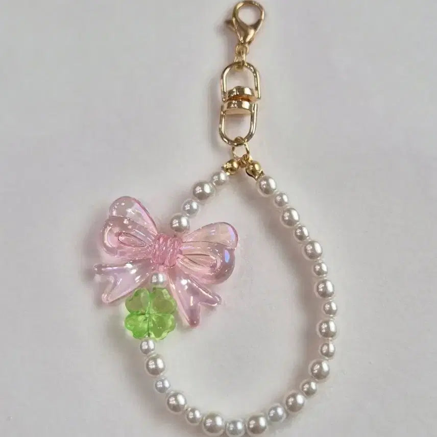 [BUNJANG] Handmade Ribbon Pearl Keychain Bag Charm / 귀여운 리본 진주 키링 / 가방 키링 / 핸드메이드