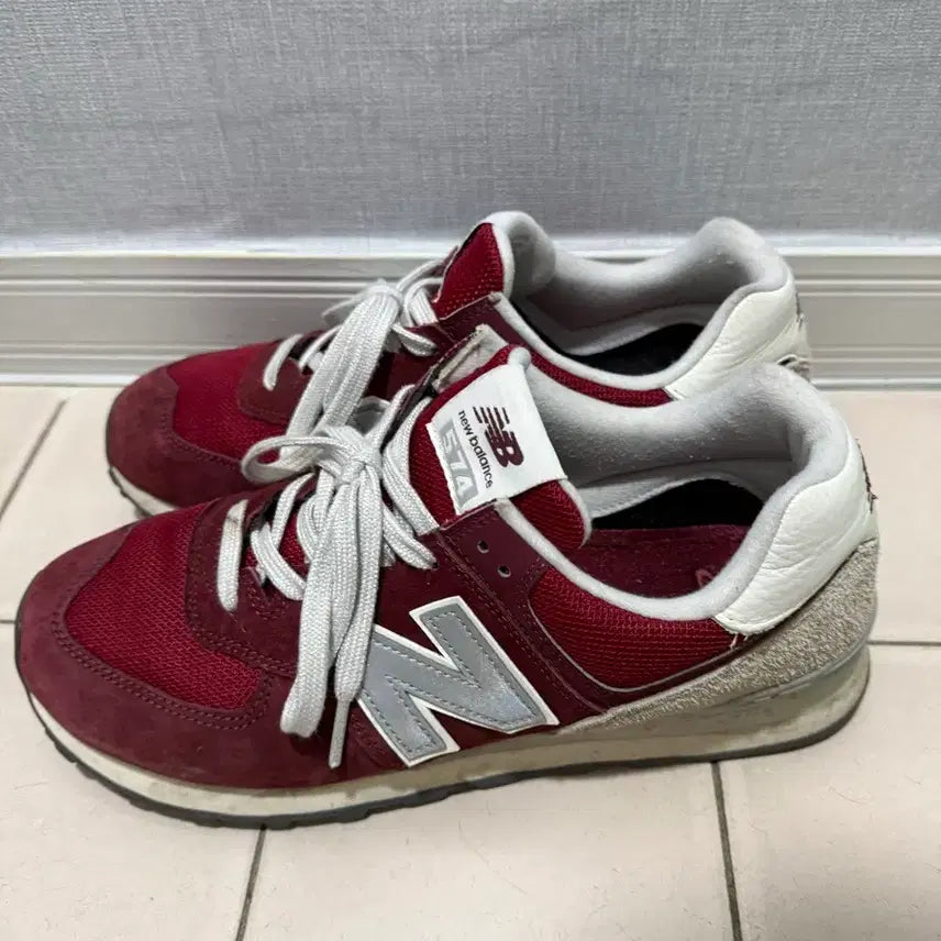 [BUNJANG] New Balance 574 Heritage Red Sneakers / 뉴발란스 574 헤리티지 레드