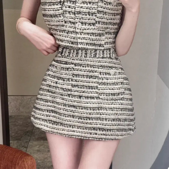 [BUNJANG] Cubic Mini Skirt / 큐빅 미니스커트 수입의류 하객룩