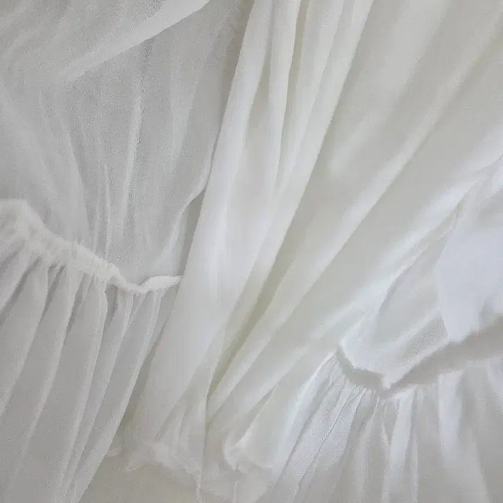 [BUNJANG] Chiffon Shirred Ruffle Camisole Dress Set / 쉬폰 셔링 캉캉 나시 원피스 , 이너원피스 세트