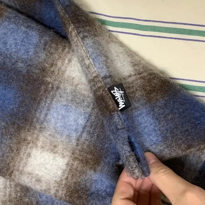 [SOLD OUT] 스투시 모헤어 플레이드 집 셔츠 xxl