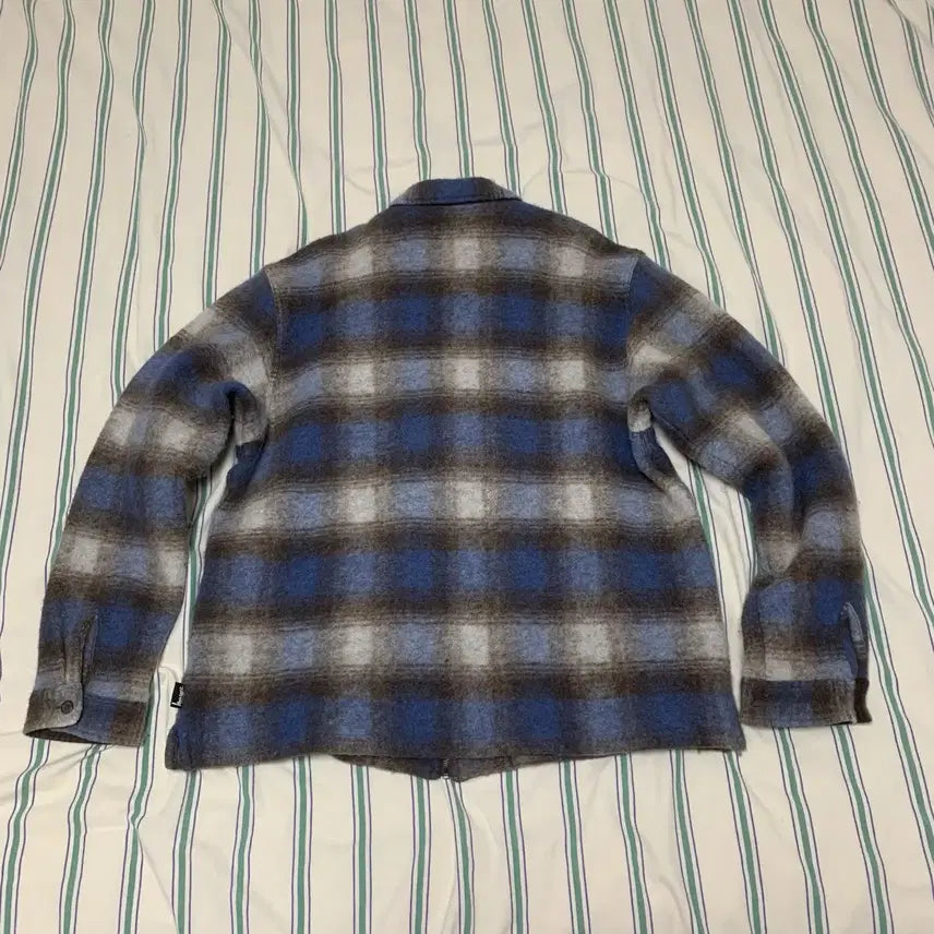 [SOLD OUT] 스투시 모헤어 플레이드 집 셔츠 xxl