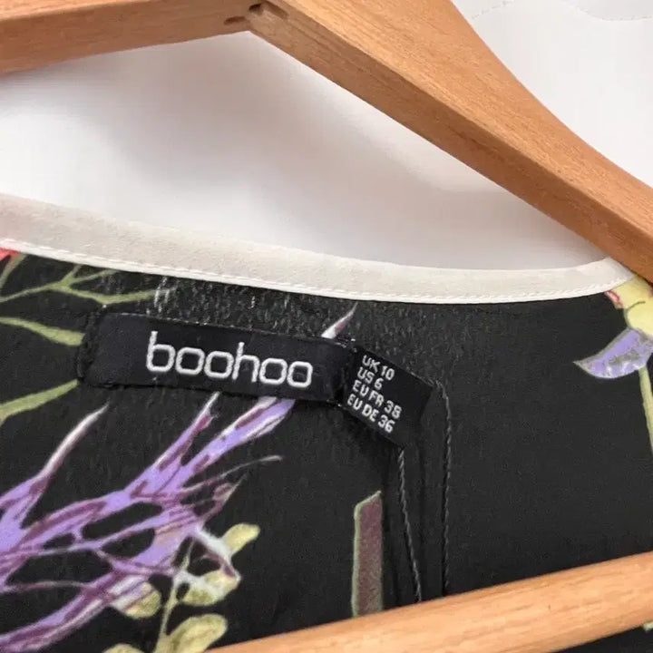 [SOLD OUT] Boohoo 블랙 플라워 패턴 로브 원피스