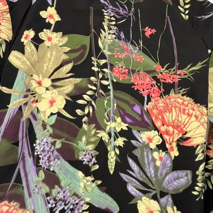 [SOLD OUT] Boohoo 블랙 플라워 패턴 로브 원피스