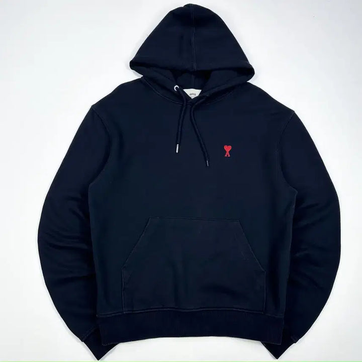 [BUNJANG] AMI Small Heart Logo Hoodie Navy / (M) AMI 아미 스몰 하트로고 후드티 네이비
