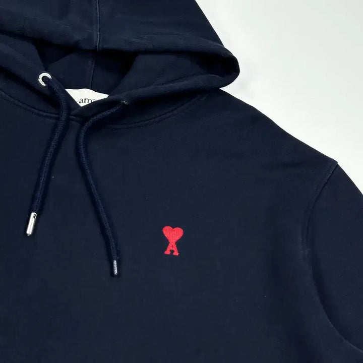 [BUNJANG] AMI Small Heart Logo Hoodie Navy / (M) AMI 아미 스몰 하트로고 후드티 네이비