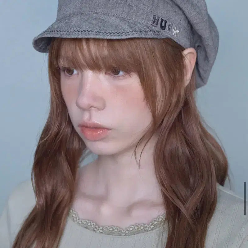[BUNJANG] Hug Your Skin Washed Denim Newsboy Cap (Black) / 허그유어스킨 Washed denim newsboy cap (Black)