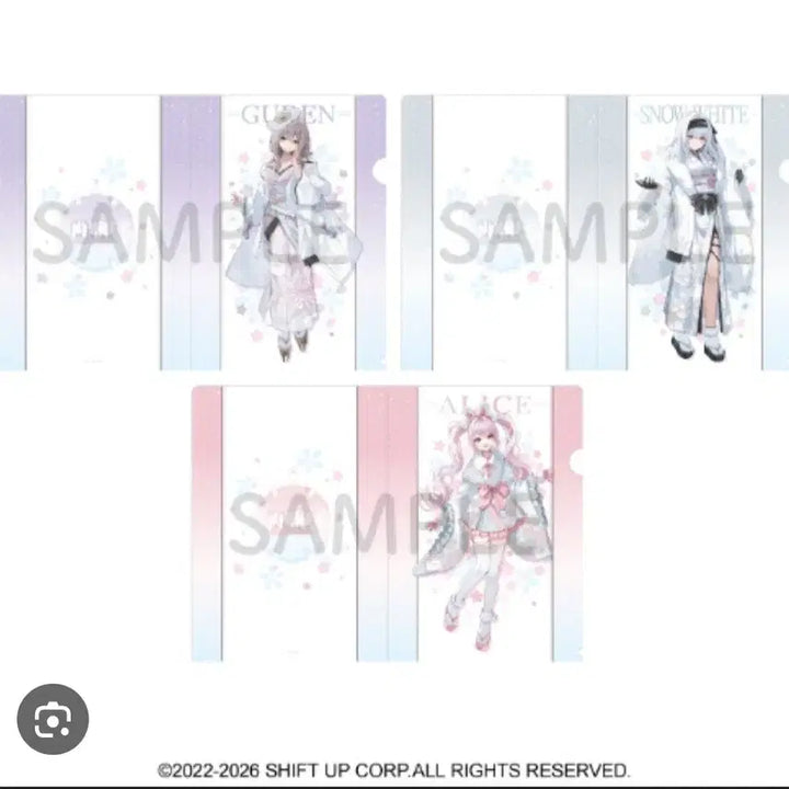[BUNJANG] Nikke Find Spring Shibuya Collaboration Clear File Set / 새상품)니케 봄을 찾아서 시부야 홍련,스노우화이트,앨리스 클리어파일 3종