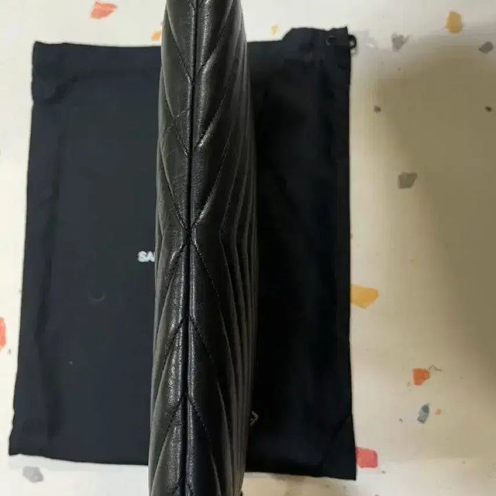 [BUNJANG] Saint Laurent YSL Monogram Clutch / 생로랑 YSL 모노그램 클러치 블랙(보증서 유)