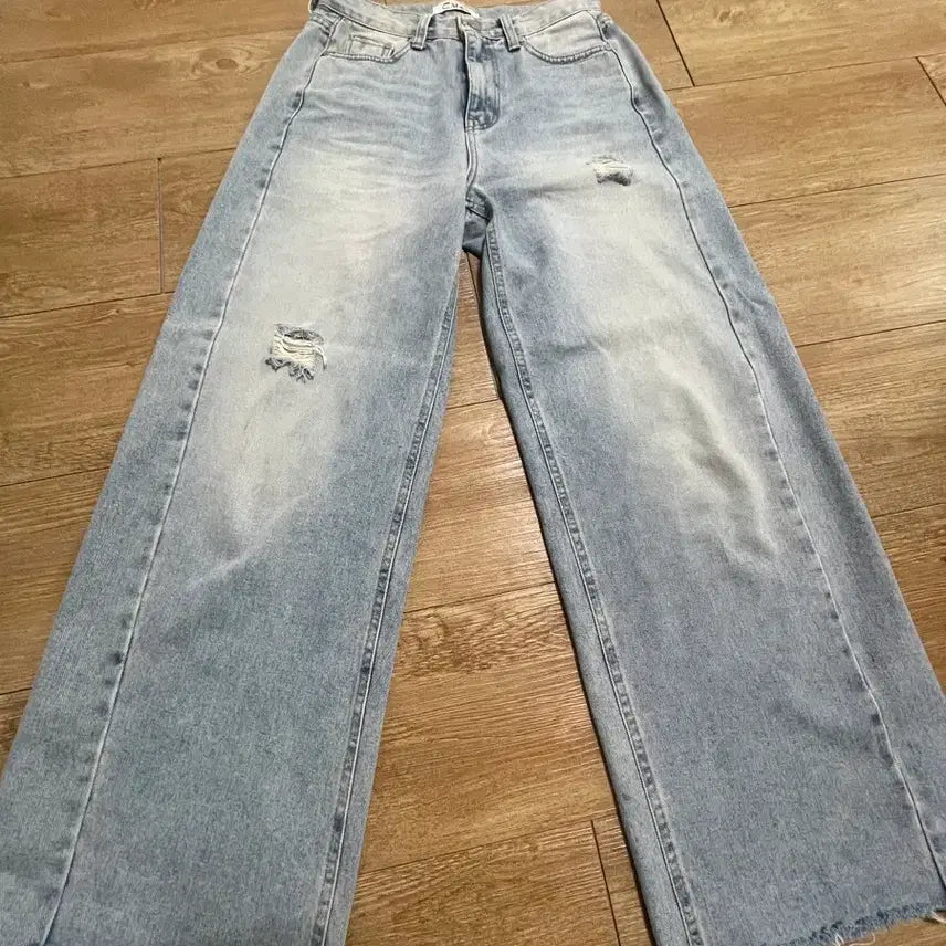 [BUNJANG] Washed Denim Wide Leg Jeans / 워싱데님
