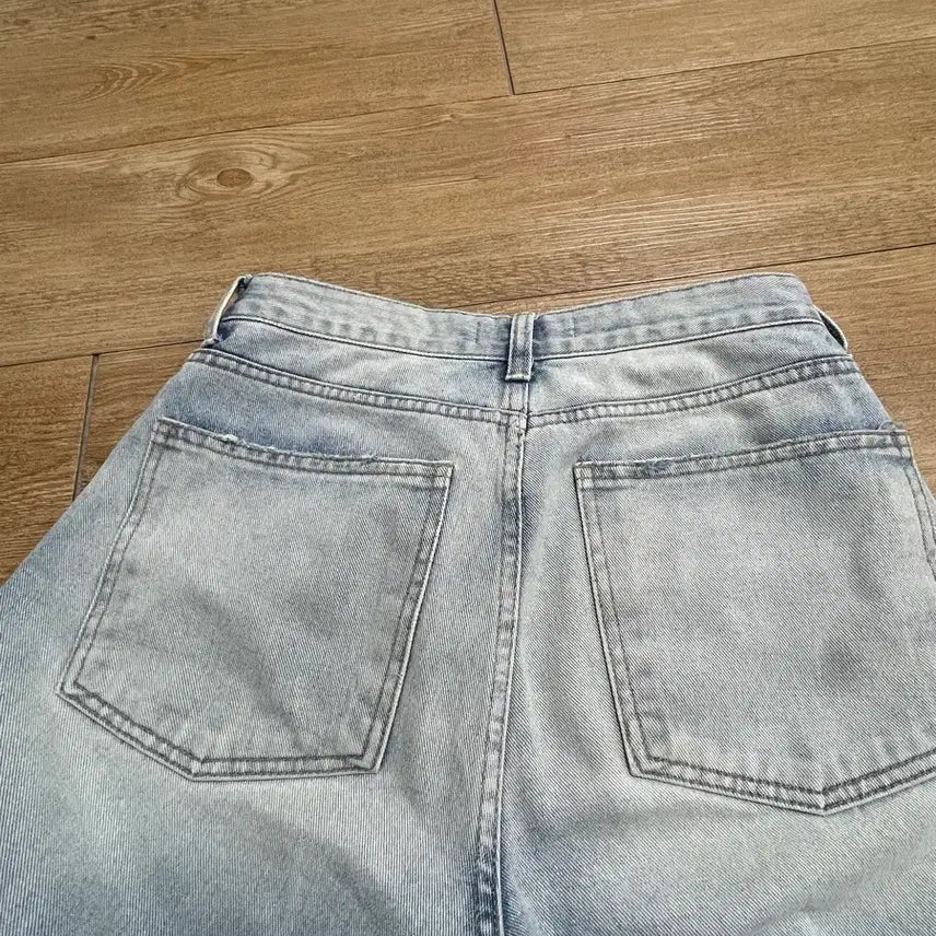 [BUNJANG] Washed Denim Wide Leg Jeans / 워싱데님