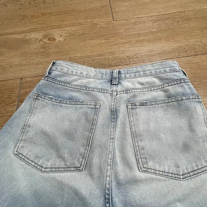 [BUNJANG] Washed Denim Wide Leg Jeans / 워싱데님