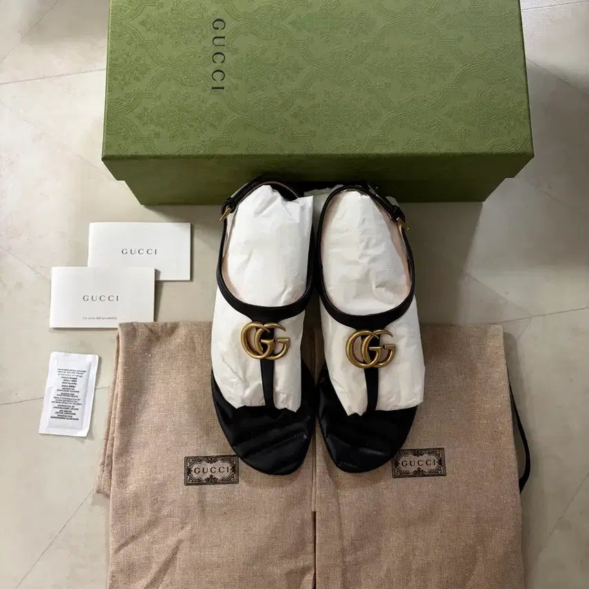 [BUNJANG] Gucci Double G Sandals Black / [새상품]구찌 더블G 샌들 블랙 230,235