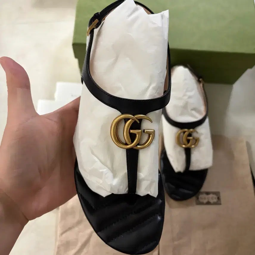 [BUNJANG] Gucci Double G Sandals Black / [새상품]구찌 더블G 샌들 블랙 230,235