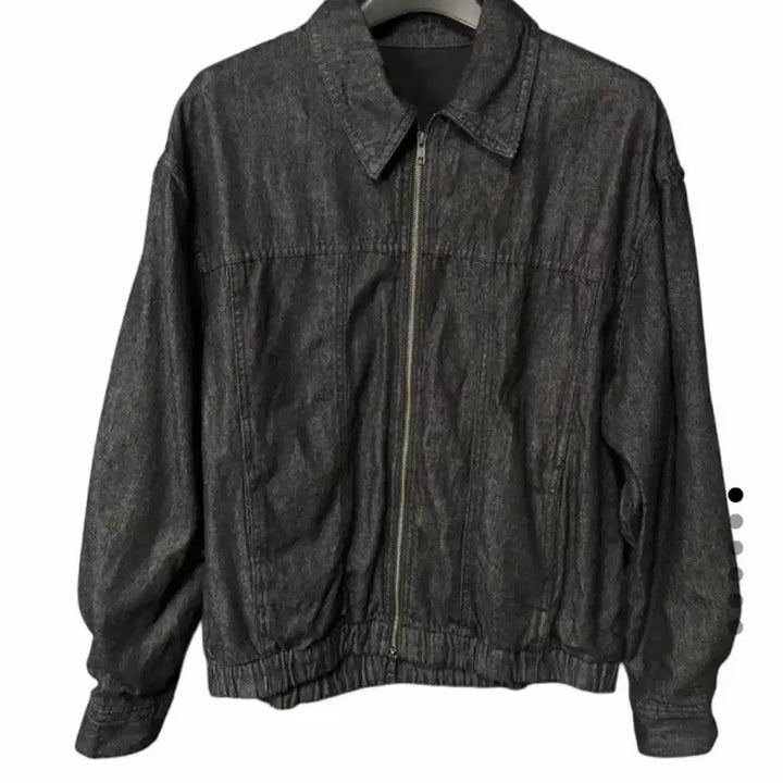[BUNJANG] 8 Seconds Ash Denim Short Oversized Blouson Jacket / 에잇세컨즈 애쉬 숏 오버핏 데님 블루종 자켓