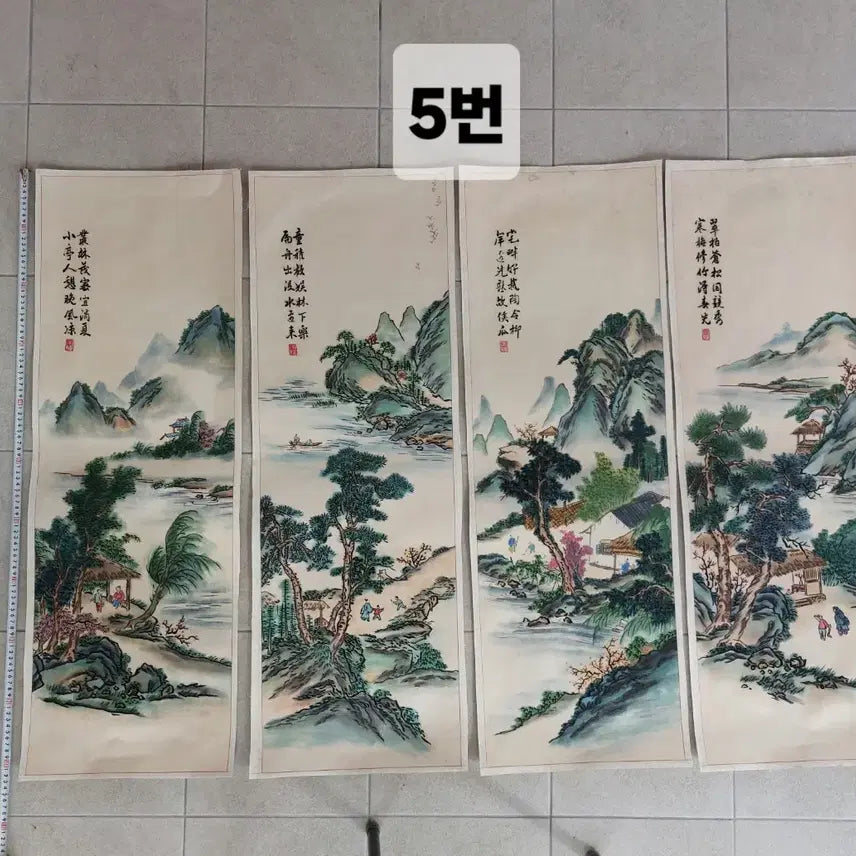 [BUNJANG] Antique Embroidered Screen - Decorative Item / 근대사  수병풍. 손자수 - 소품용. 만물당. 장식용
