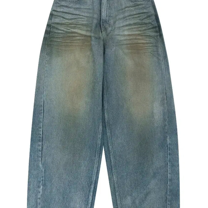 [BUNJANG] Grails Unisex Coated Balloon Denim Pants / 그레일즈 남성 여성 데님 팬츠 청바지 새제품 급처분