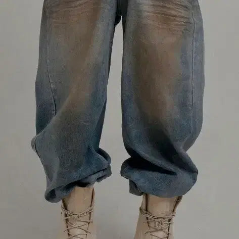 [BUNJANG] Grails Unisex Coated Balloon Denim Pants / 그레일즈 남성 여성 데님 팬츠 청바지 새제품 급처분
