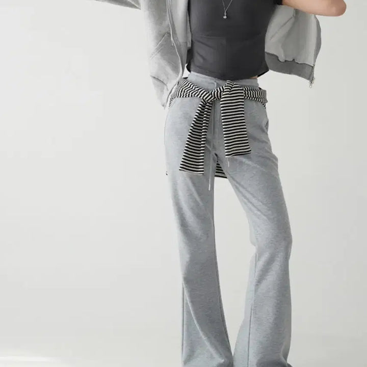 [BUNJANG] Semi Bootcut Long Training Pants - Grey / (새상품)세미부츠컷 롱 트레이닝 팬츠 - 그레이