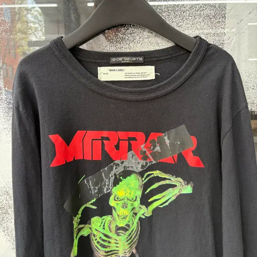 [BUNJANG] Off-White 17SS Mirror Skull Long Sleeve T-Shirt / 17ss Off White Mirror skull 롱슬리브