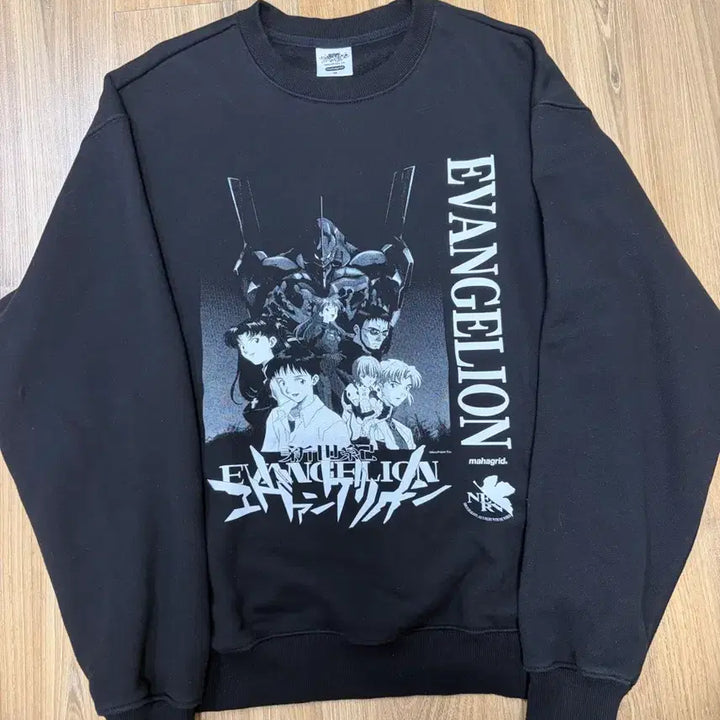 [BUNJANG] Mahagrid x Evangelion Collaboration Sweatshirt Black (M) / 에반게리온 맨투맨 M