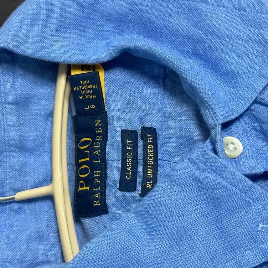 [SOLD OUT] 폴로 랄프로렌 블루 린넨 반팔 셔츠 L