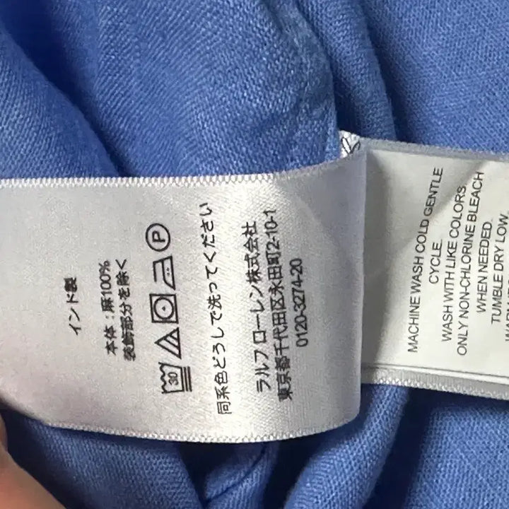 [SOLD OUT] 폴로 랄프로렌 블루 린넨 반팔 셔츠 L