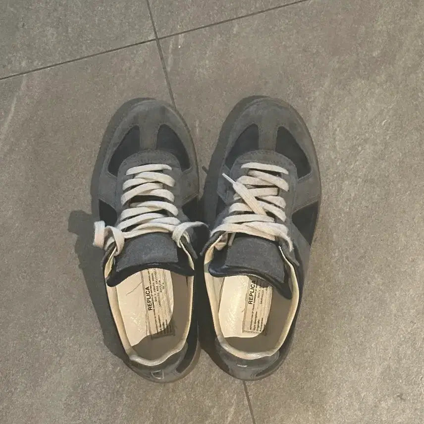 [BUNJANG] Maison Margiela Replica Suede Sneakers Gray 255 / 마르지엘라 레플리카 스웨이드 스니커즈 회색 255