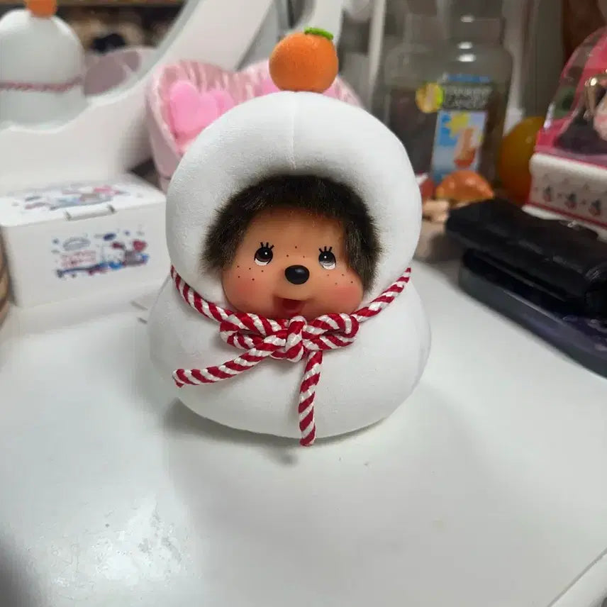 [BUNJANG] Monchhichi Kagami Orange Mochi Doll / 몬치치 카가미 귤 모찌 인형