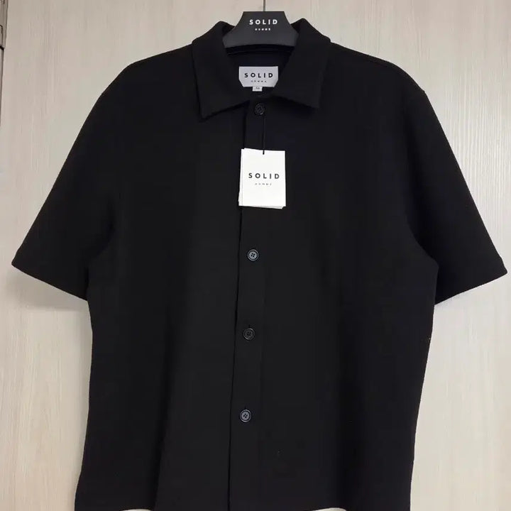 [BUNJANG] Solid Homme Terry Short Sleeve Cardigan / 솔리드옴므 25FW 블랙 테리 숏슬리브 가디건 48