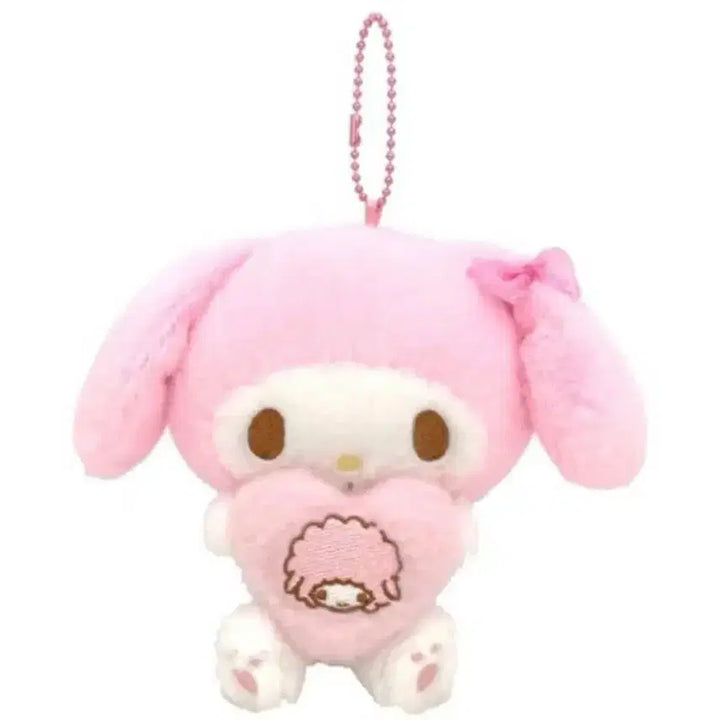 [BUNJANG] Sanrio My Melody "Bestie" Heart Mascot Doll Keychain / 산리오 마이멜로디 단짝 하트 마스코트 인형키링