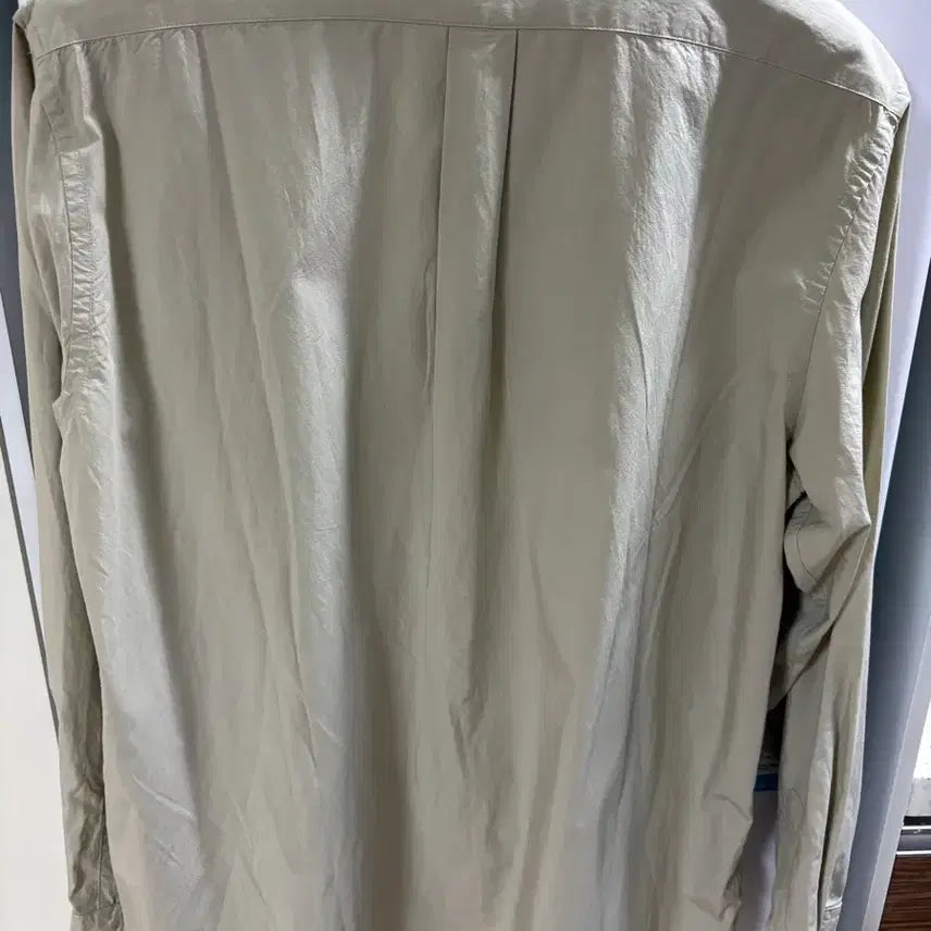 [BUNJANG] First Floor Seersucker Shirt - Moss Gray (Size 46) / 퍼스트플로어 새커셔츠 모스 그레이 46