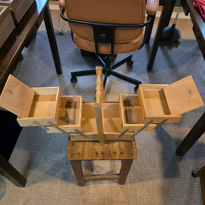 [BUNJANG] Vintage Wooden Sewing Box / 빈티지 원목 소잉박스