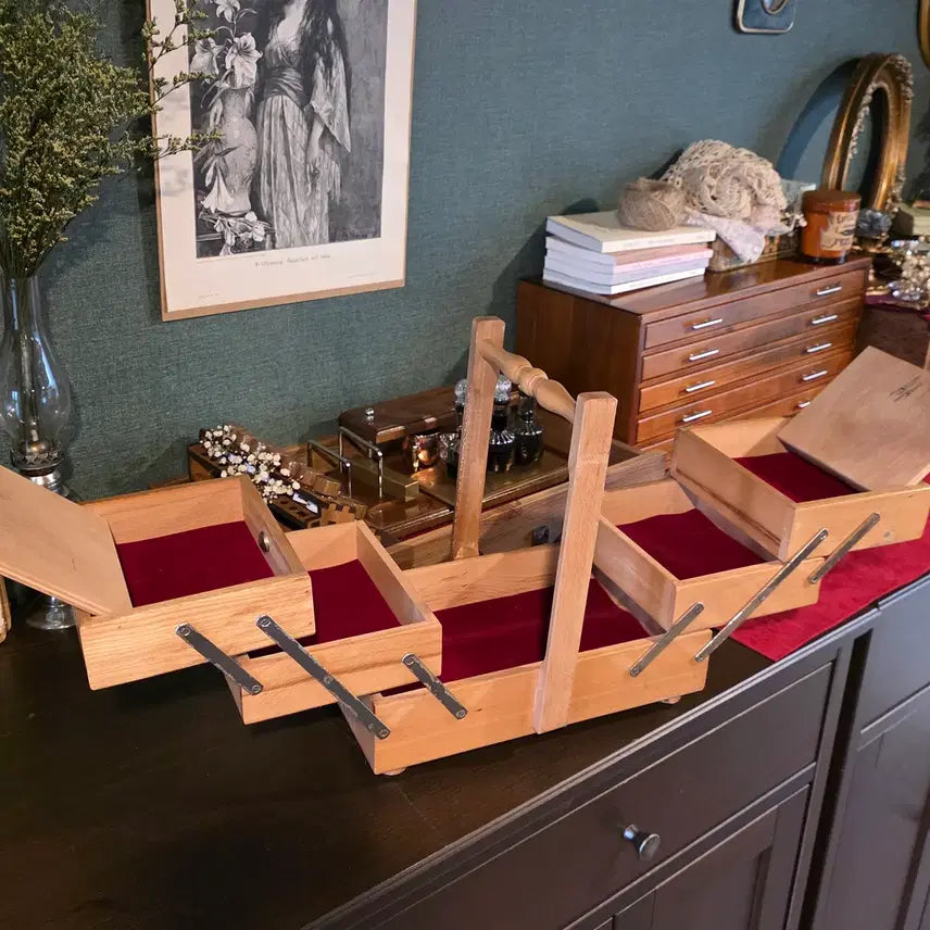 [BUNJANG] Vintage Wooden Sewing Box / 빈티지 원목 소잉박스