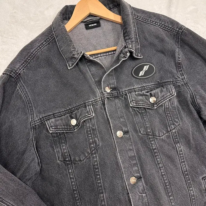 [BUNJANG] WE11DONE Oversized Black Denim Jacket / (L)웰던 WE11DONE 오버사이즈 블랙 데님 자켓