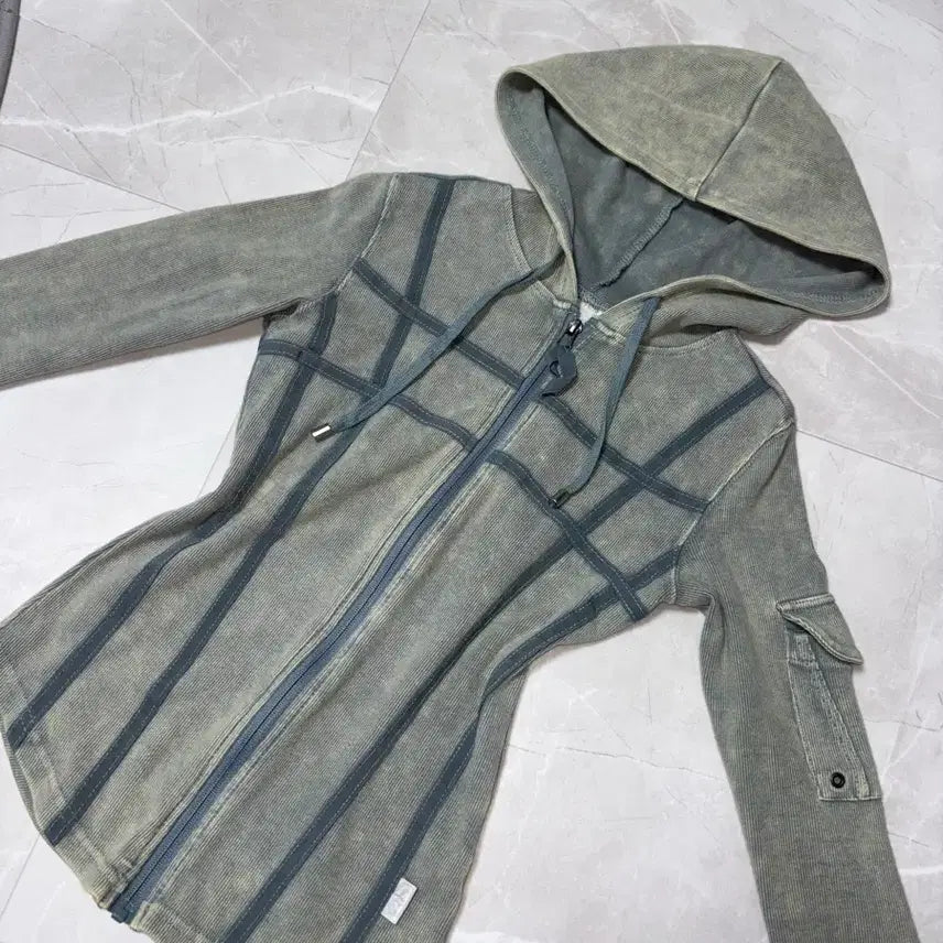 [BUNJANG] Sculptor Washed Bondage Hoodie Zip-up (S) / 스컬프터 워시드 본디지 후드집업 S
